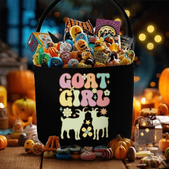 Goat Girl Groovy Goat Lovers Farmer Fabric Baskets
