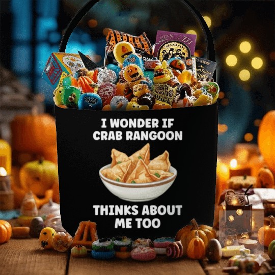 If Crab Rangoon Thinks about Me Too Funny Fabric Baskets