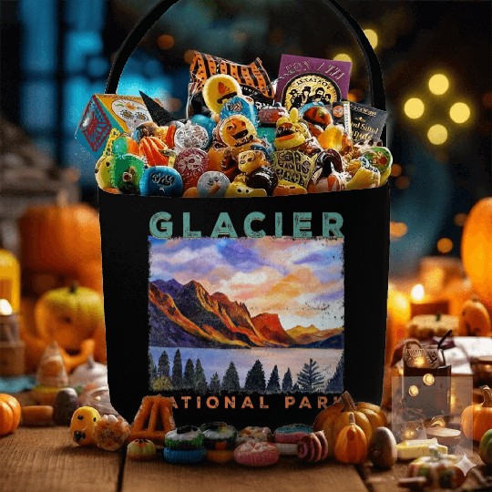 Glacier National Park Retro US Montana Parks Fabric Baskets