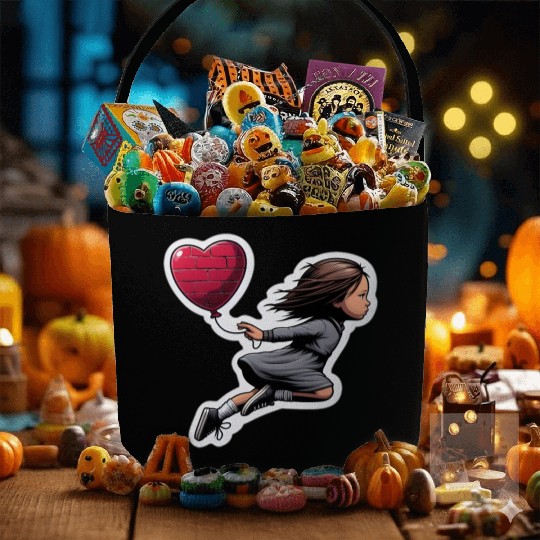 Girl with Balloon by Banksy, Iconic Street Art Fabric Baskets