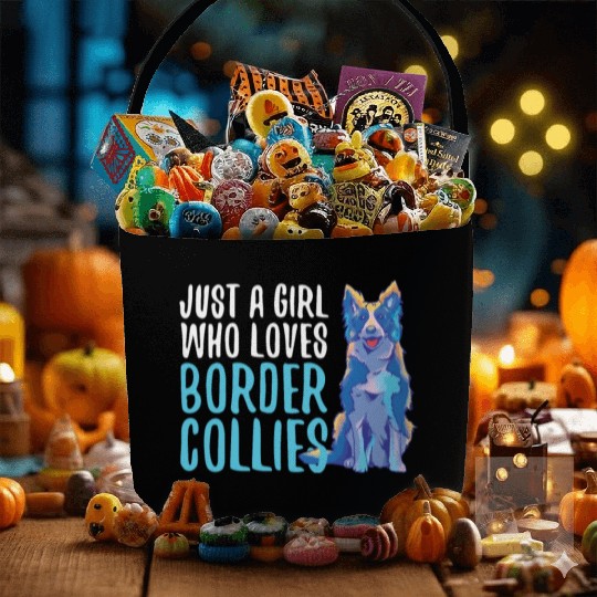 Unique Border Collie Design For Dog Enthusiasts Fabric Baskets