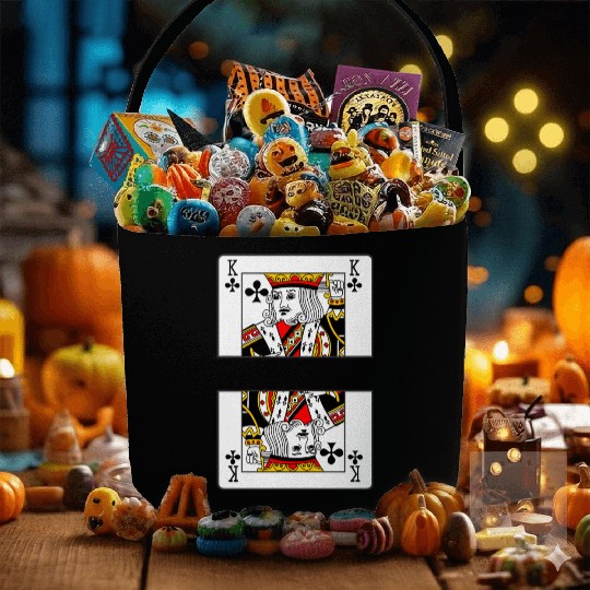 Playing card clover king with banner space Fabric Baskets