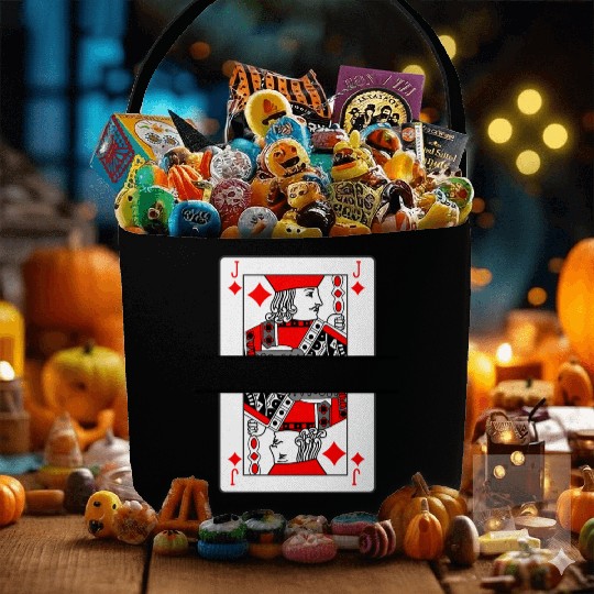 Playing card jack of diamonds with banner space Fabric Baskets