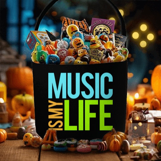 Music Is My Life Party Club Concert Sound Love Fabric Baskets