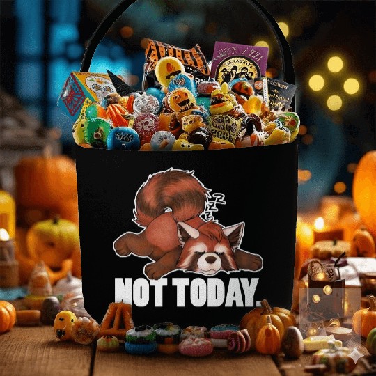 Not Today - lazy red panda wants to sleep Fabric Baskets