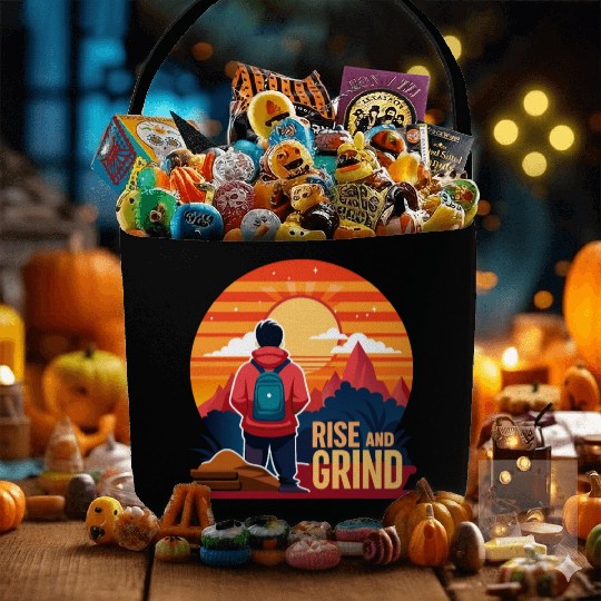 Rise and Grind - Sunrise Hustle Motivation Fabric Baskets
