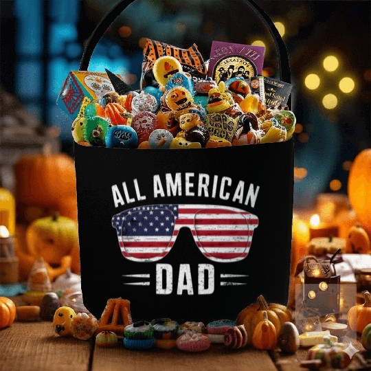 All American Dad 4th Of July Patriotic Pride Fabric Baskets