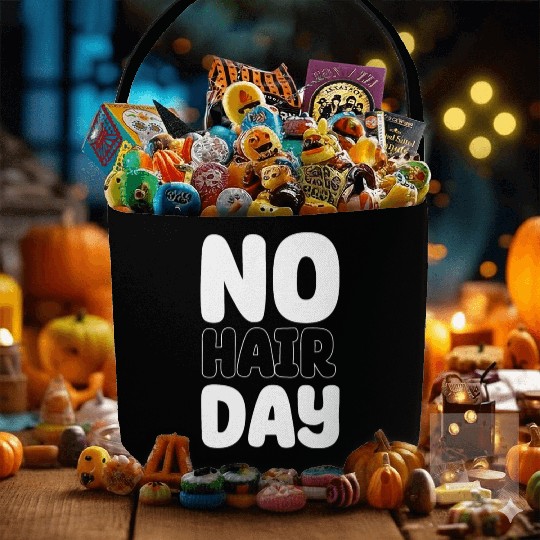 No Hair Day Funny Bald Bearded Hairstylist Fabric Baskets