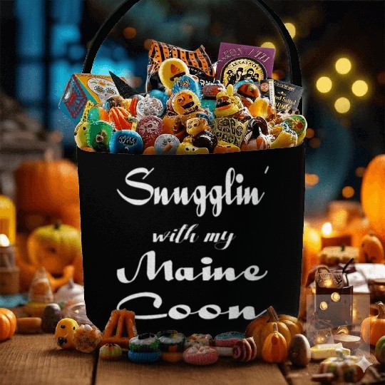 Maine Cat Mom Pajamas Cat Lover Mama Fabric Baskets