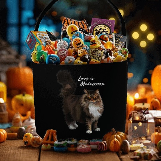 Love is Maine cat Fabric Baskets