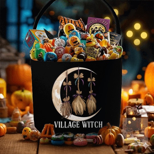 Village Witch Gothic Occult Wicca Pagan Nature Fabric Baskets