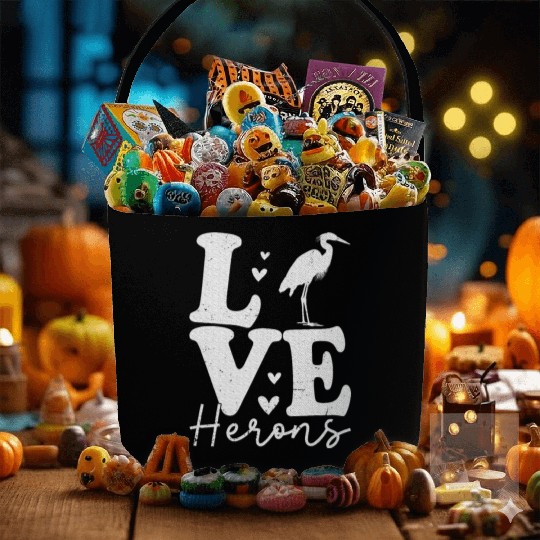 Love Heron Blue Heron Birds Lover Gifts Fabric Baskets