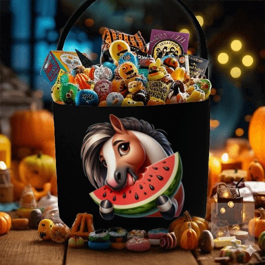 Horses Horse Lover Farmer Melon Summer Fabric Baskets