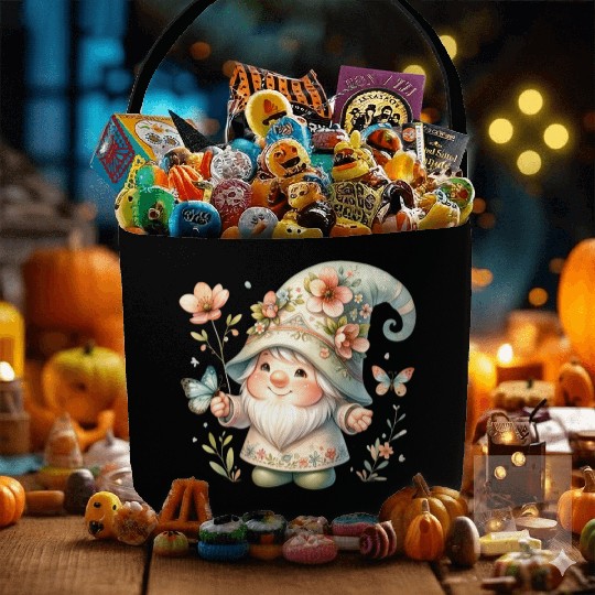 Cute Gnomes Clipart - Adorable Garden Gnome Fabric Baskets