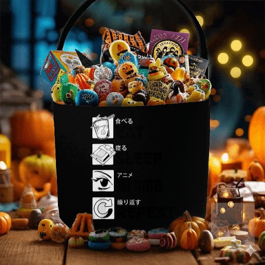 Eat Sleep Anime Repeat Anime Lovers Gifts for Men Fabric Baskets