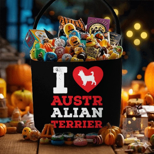 I Love Australian Terrier Pet Lover Gift Fabric Baskets