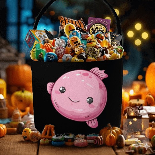 Bubble Fish Fantasy in Pink with Happy Face Fabric Baskets