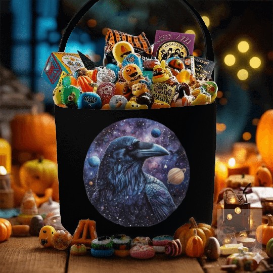 Celestial Raven Clipart Clipart, Crow Bird Witch Fabric Baskets