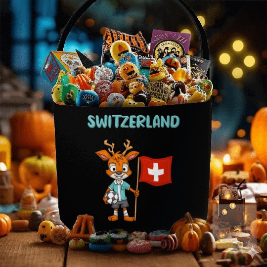 Switzerland Deer / Swiss Fans Fabric Baskets