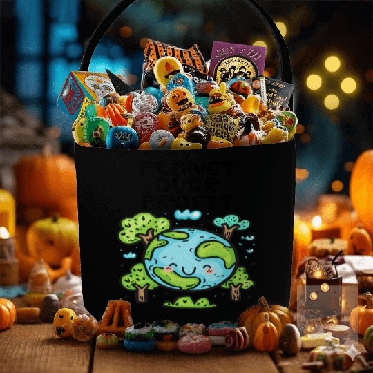 Planet Over Profit Earth Day Fabric Baskets