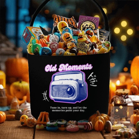 Lilac Black Halftone Radio Portrait Fabric Baskets