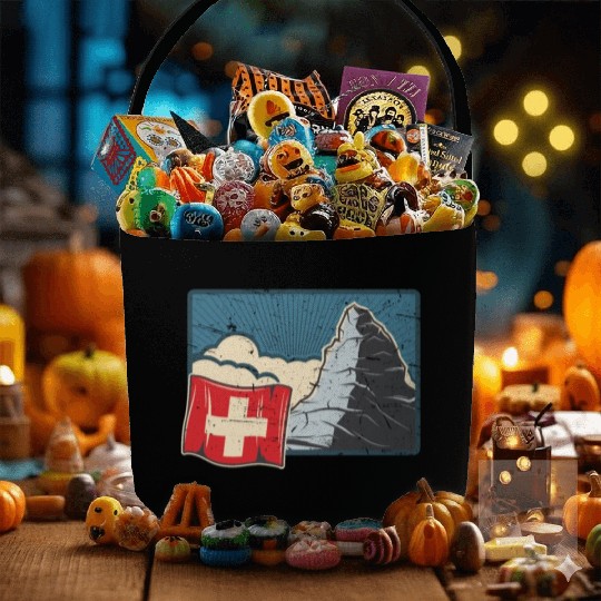 Vacation Skiing, Hiking, Mountain Switzerland Fabric Baskets