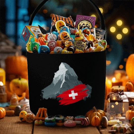 Vacation Skiing, Hiking, Mountain Switzerland Fabric Baskets