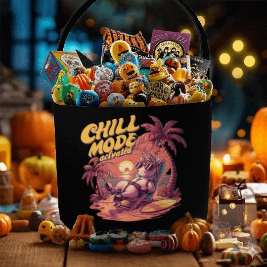 Chill Activated Funny Unicorn Beach Fabric Baskets