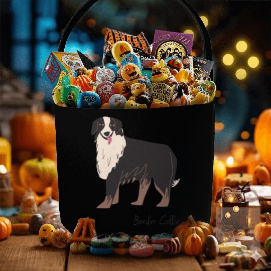 Border Collie Fabric Baskets