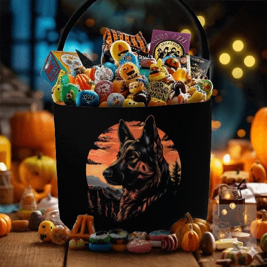 Colorful German Shepherd Outdoor Fabric Baskets