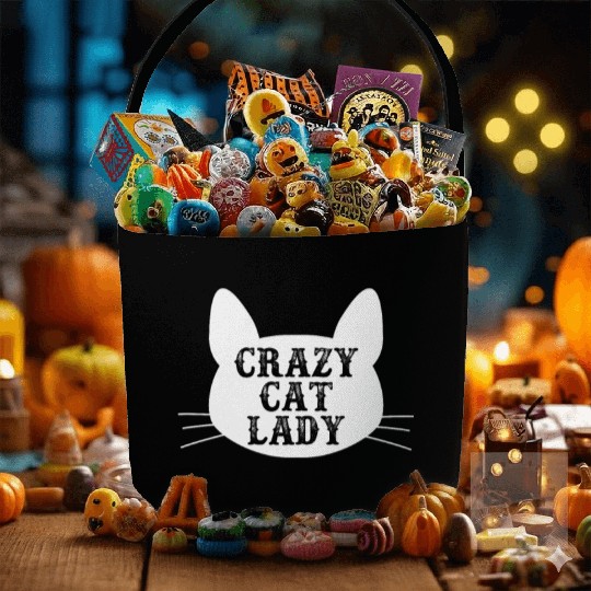 Crazy Cat Lady Fabric Baskets - Funny Cats Lovers Kitten