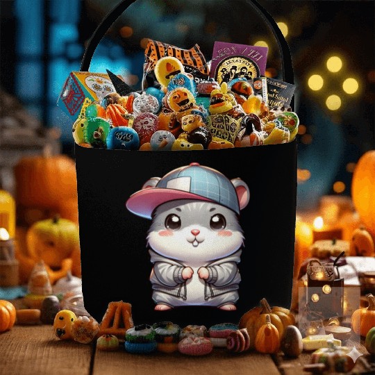 Light Gray Hip Hop Hamster Fabric Baskets