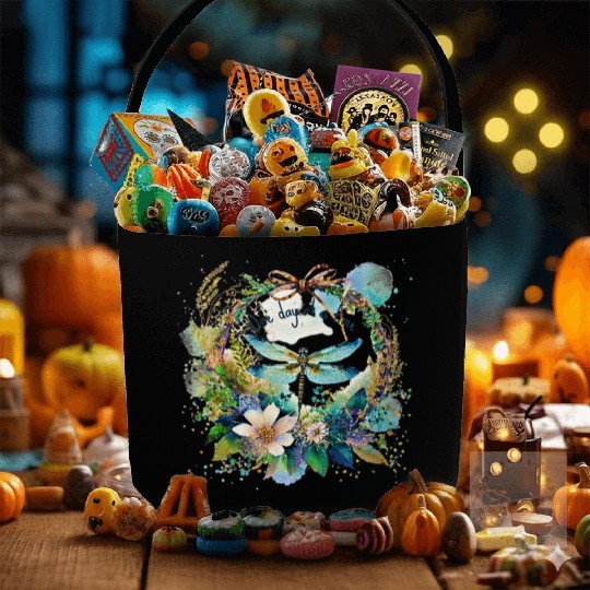 One day at a time dragonfly floral Fabric Baskets