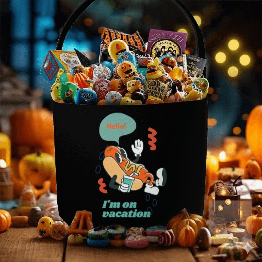 Cute funny joyful Relaxed Vacation Hot Dog Fabric Baskets