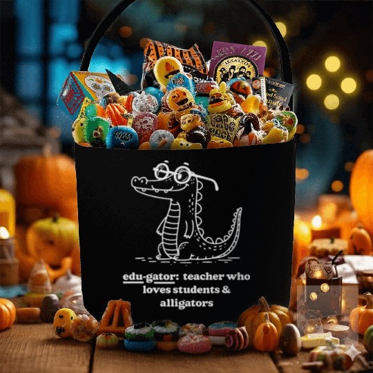 Elementary Teacher Edu gator Loves Fabric Baskets