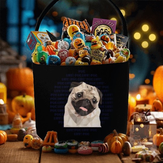 Pug Life, Low Poly Pug Fabric Baskets