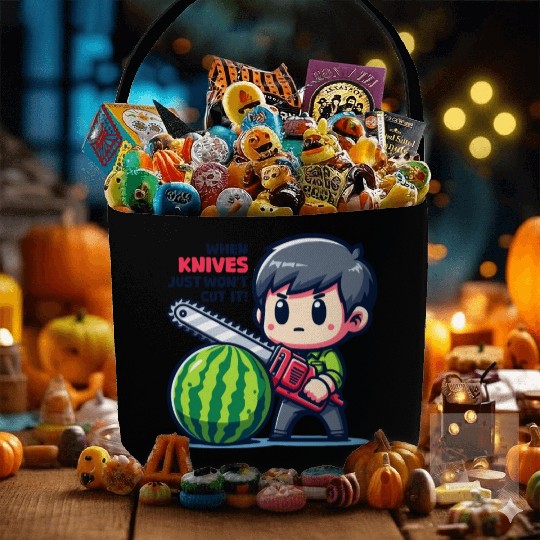 Cutting Watermelon - Melon Chainsaw Fabric Baskets