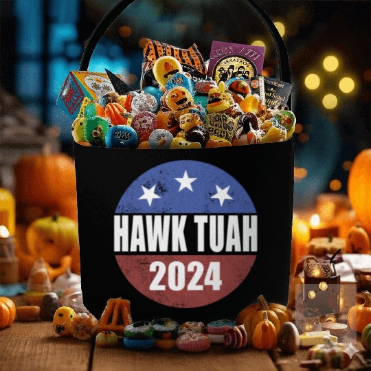 Hawk Tuah 2024 Election Button Hawk Tuahhawk tuah Fabric Baskets