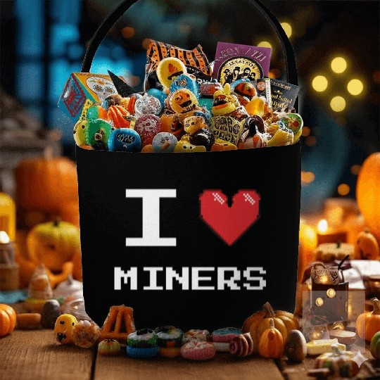 I love Miners Miner Mining Gamer Crypto Fabric Baskets