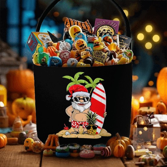 Santa Funny Christmas In July Fabric Baskets