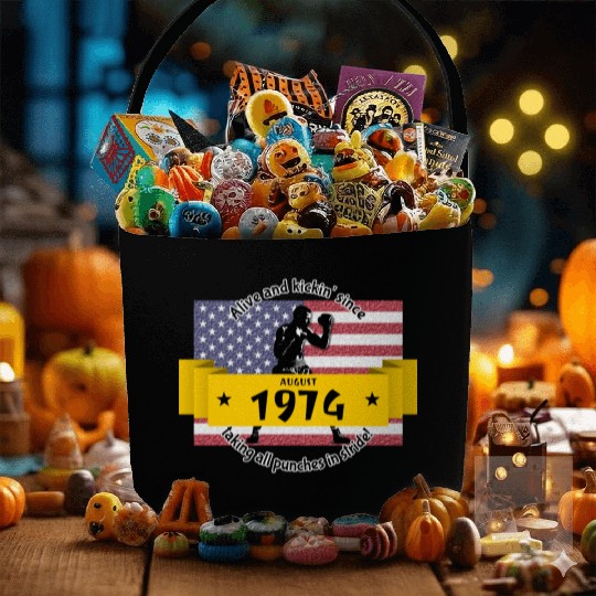 50th birthday Alive and kickin since 08/1974 Fabric Baskets