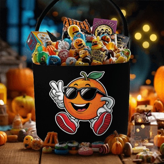 Funny Orange Fruit Relaxing Fabric Baskets