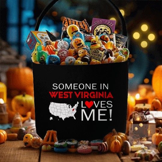 Someone In West Virginia Loves Me Fabric Baskets