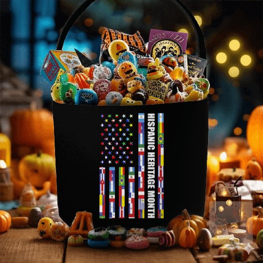 Hispanic Heritage month USA Flag all Countries Fabric Baskets