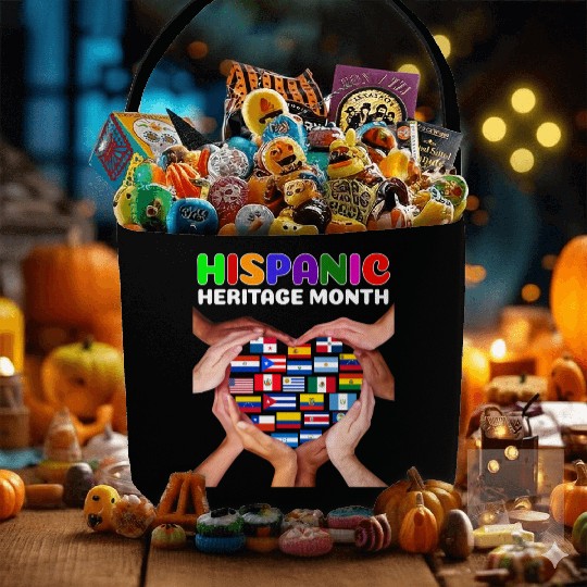 Hispanic Heritage Month All Countries Heart Hands Fabric Baskets