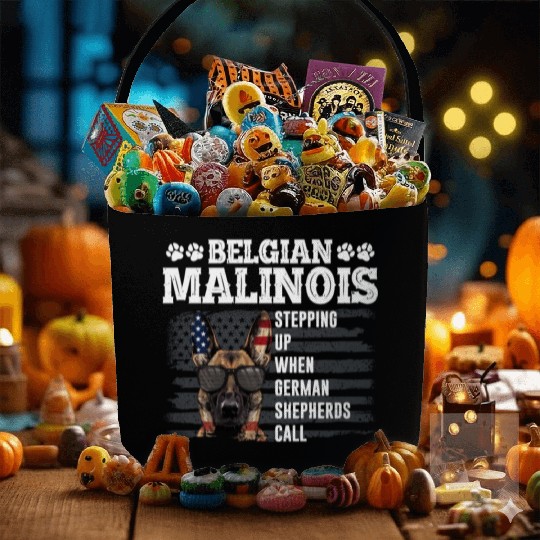 BELGIAN MALINOIS STEPPING UP WHEN SHEPHERDS CALL Fabric Baskets