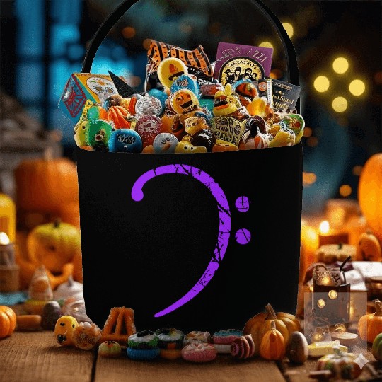 Music Bass Clef Note Sound Vintage Retro Scratches Fabric Baskets