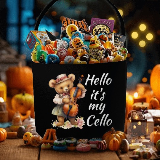 Hello it's my Cello Orchestra Musicians Fabric Baskets