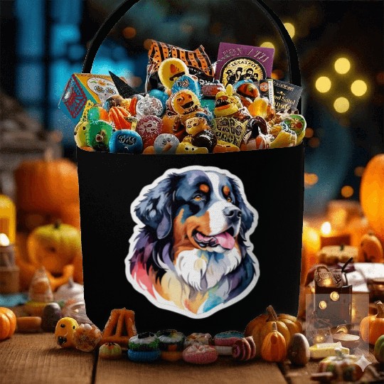 Bernese Mountain Dog Watercolor Fabric Baskets