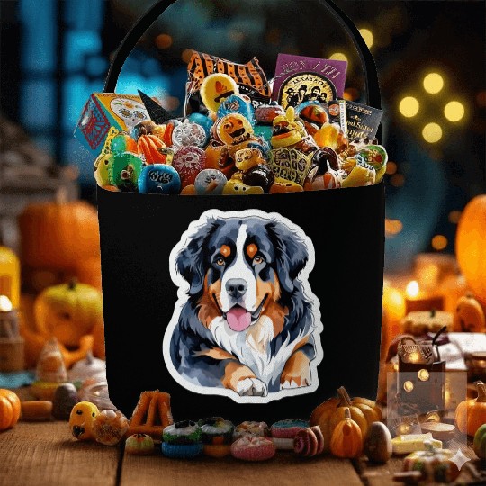 Bernese Mountain Dog Watercolor Fabric Baskets